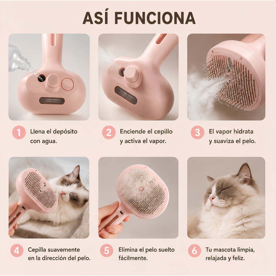 PawSteam™ — Cepillo de Vapor para Mascotas