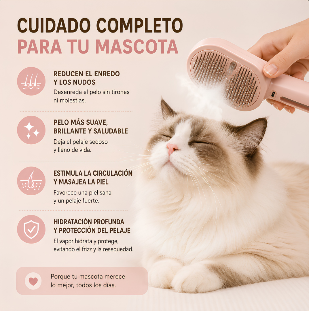 PawSteam™ — Cepillo de Vapor para Mascotas